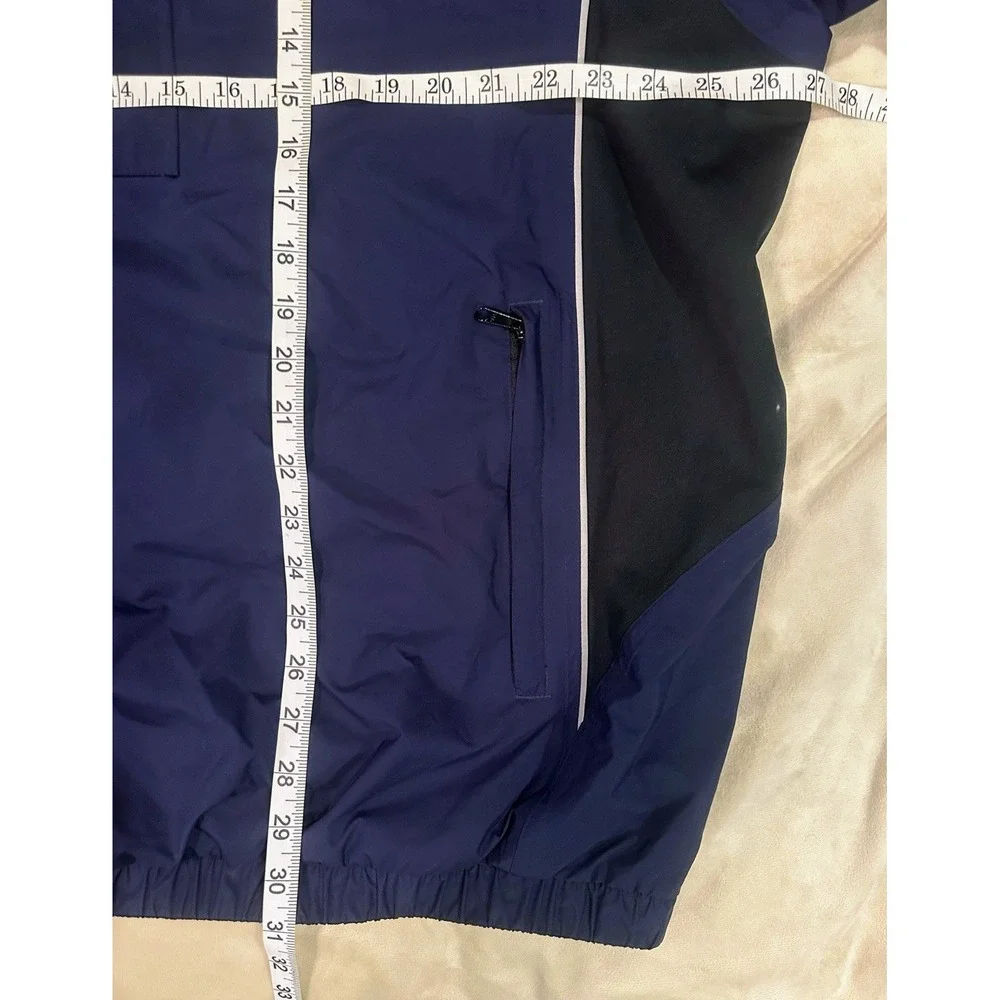 FootJoy DryJoys Jacket XL Blue Black Lake Of Isles 1/2 Zip Snap Short Sleeve